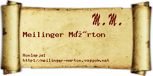 Meilinger Márton névjegykártya